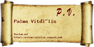 Palme Vitális névjegykártya